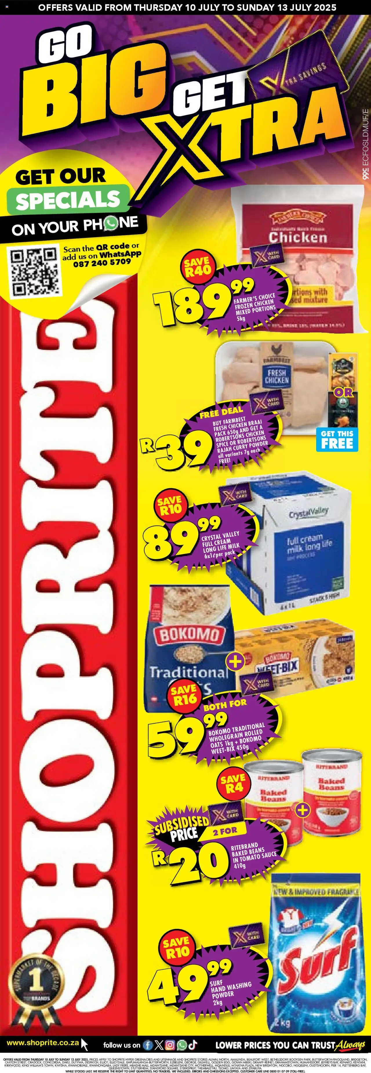 Shoprite Eastern Cape - Xtra Savings Exclusive 10/07 - 13/07/2025 >> Catalogue