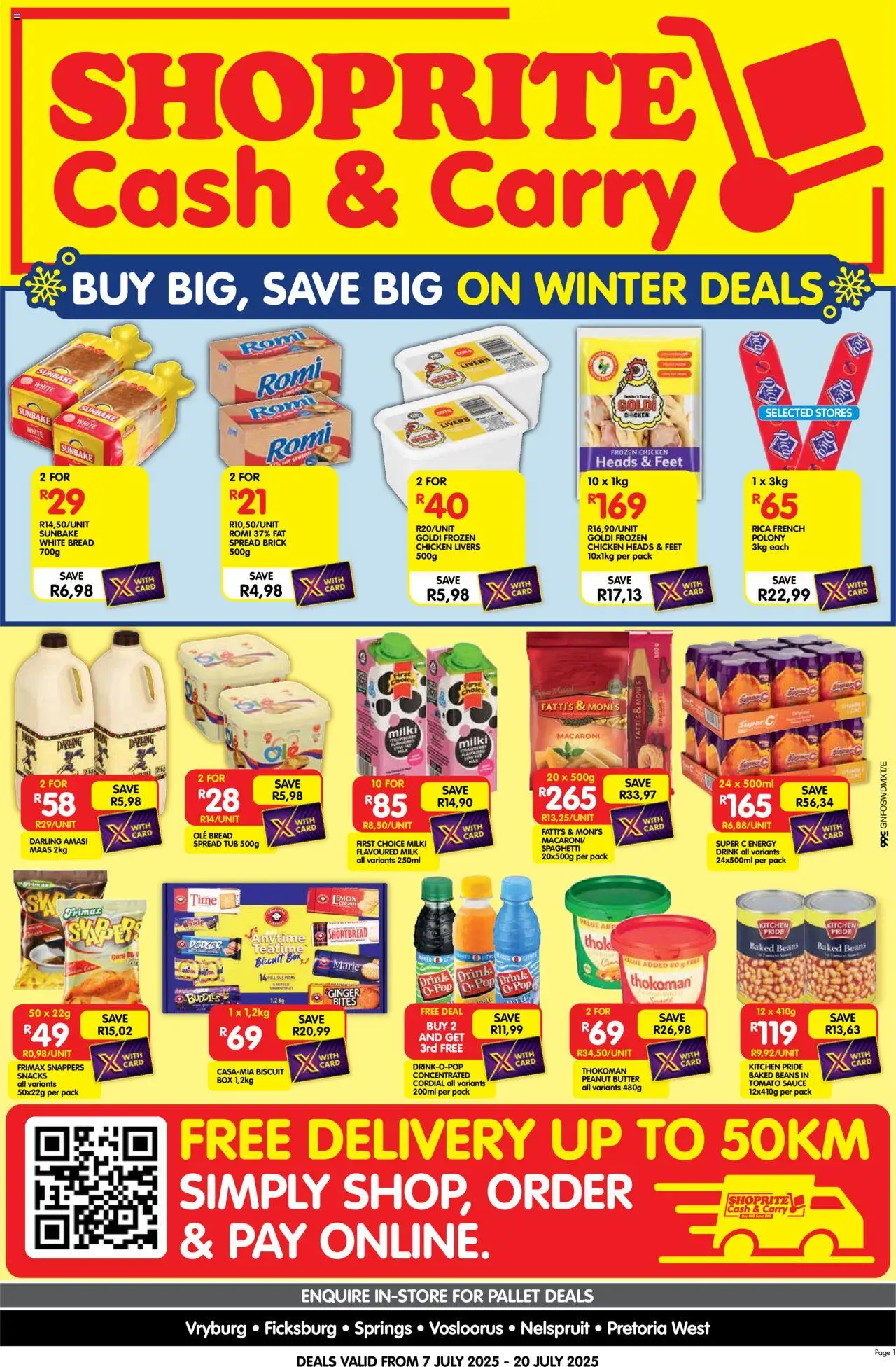 Shoprite Gauteng - Cash & Carry Mid-Month Deals Selected Stores 07/07 - 20/07/2025 >> Catalogue