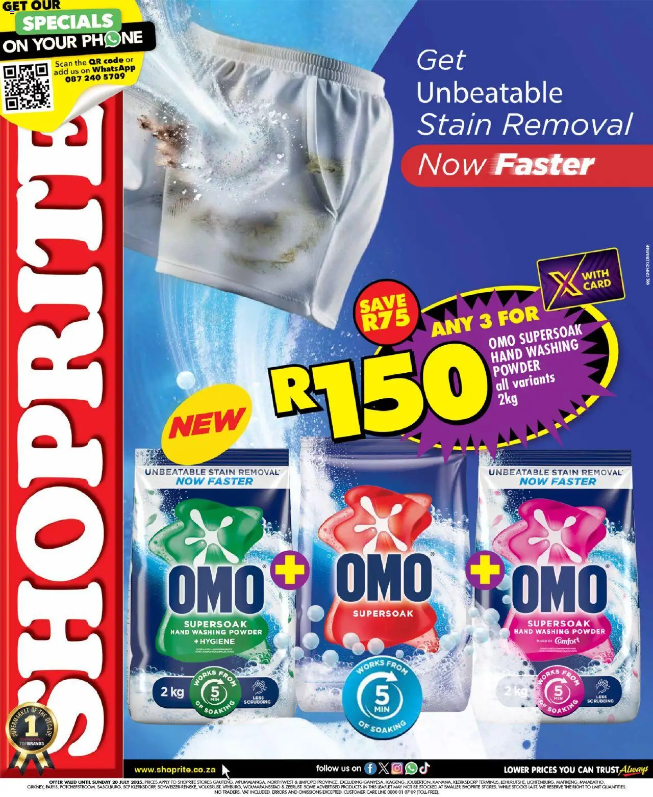 Shoprite Gauteng - Omo Savings 08/07 - 20/07/2025 >> Catalogue