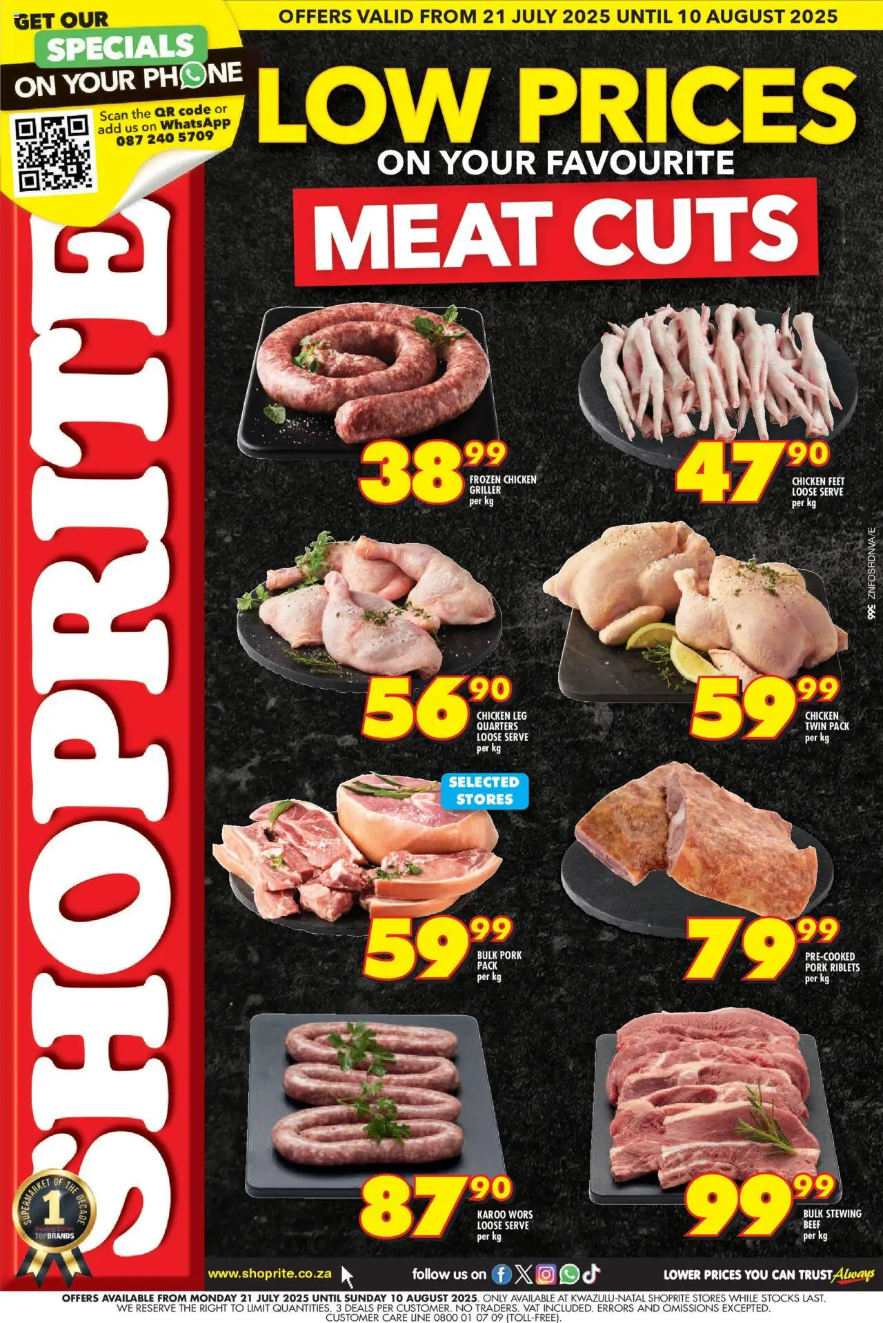 Shoprite KwaZulu-Natal - Low Price Meat 21/07 - 10/08/2025