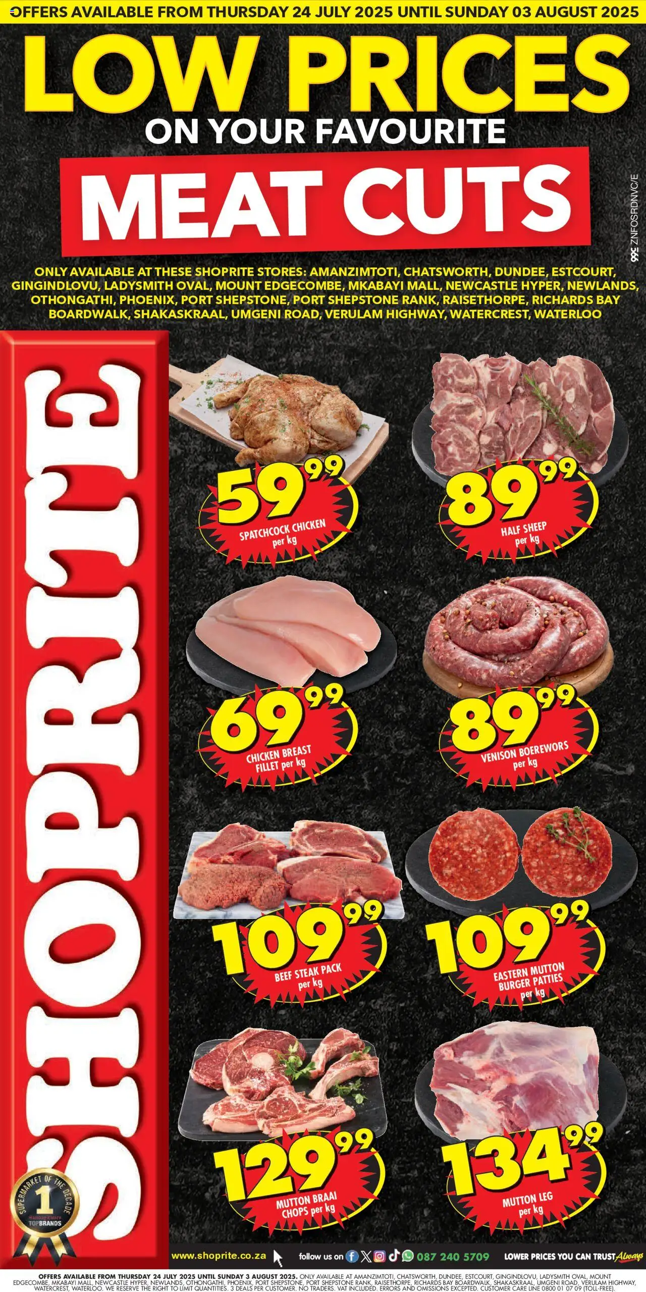 Shoprite KwaZulu-Natal - Low Price Meat Exclusive 24/07 - 03/08/2025