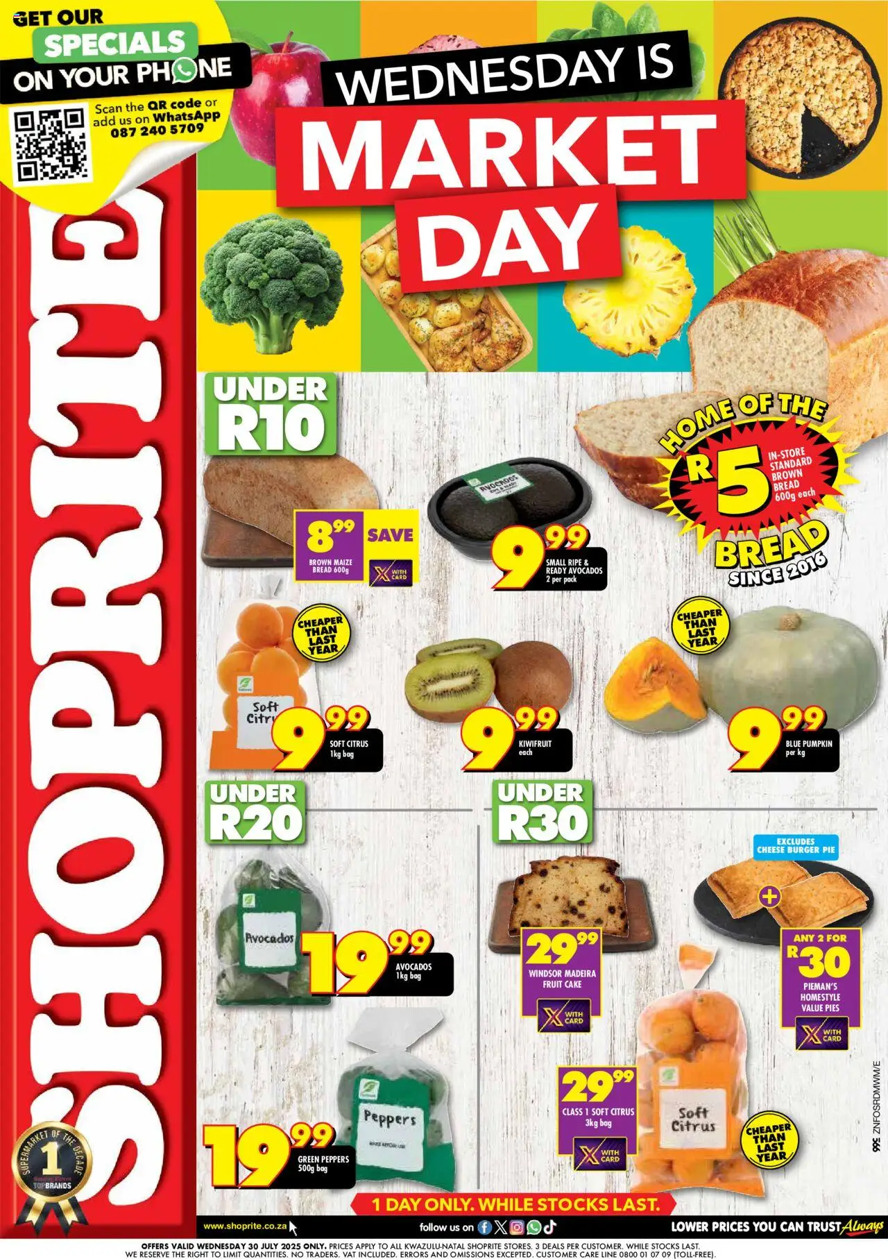 Shoprite KwaZulu-Natal - Market Day Deals 30/07 - 30/07/2025