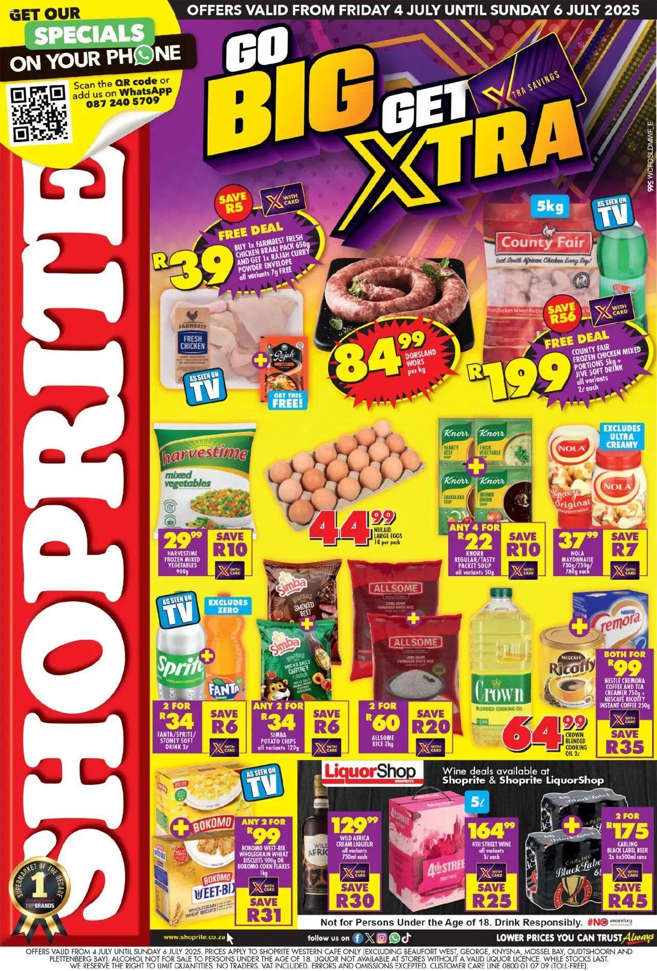 Shoprite Western Cape - Big Xtra Savings 04/07 - 06/07/2025 >> Catalogue