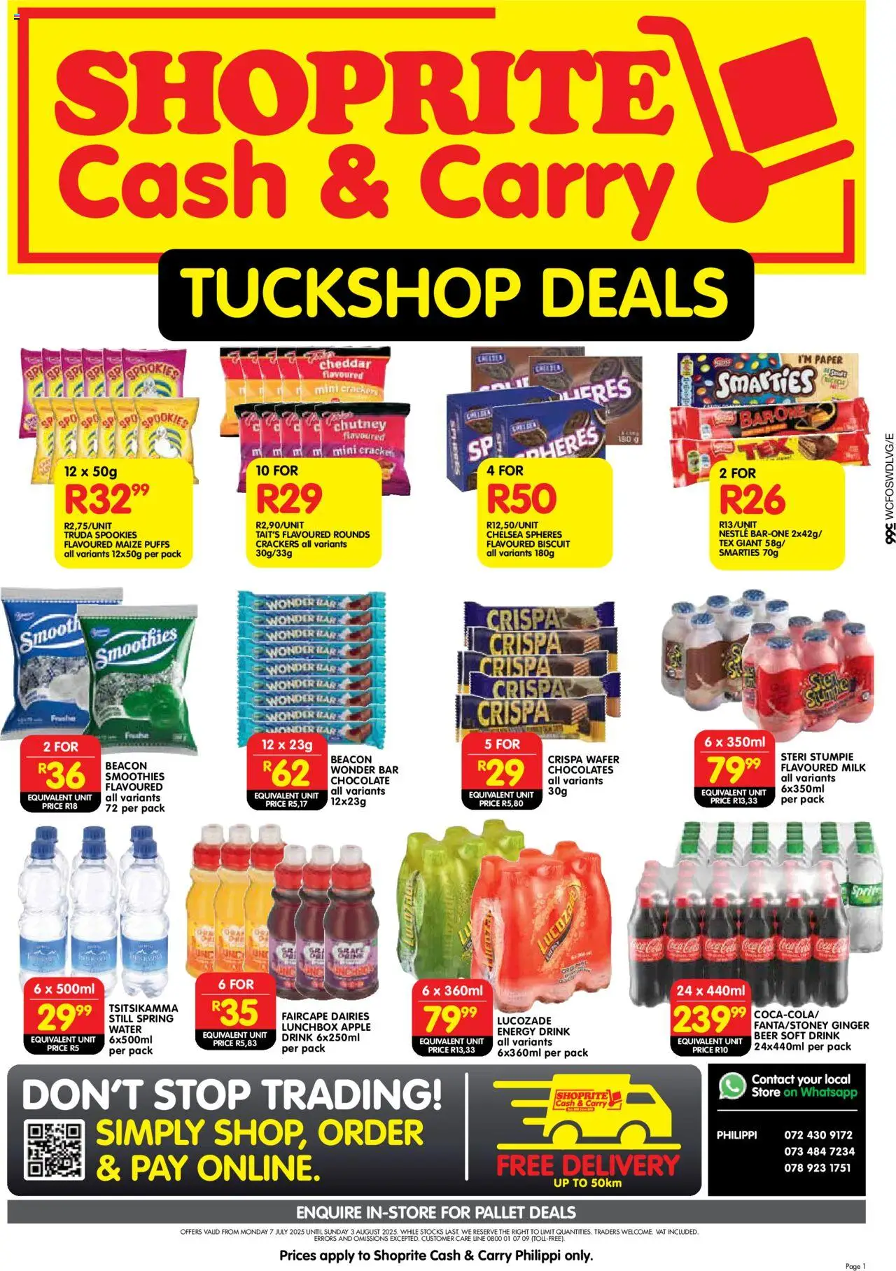 Shoprite Western Cape - Cash & Carry Tuckshop Deals Philippi 07/07 - 03/08/2025