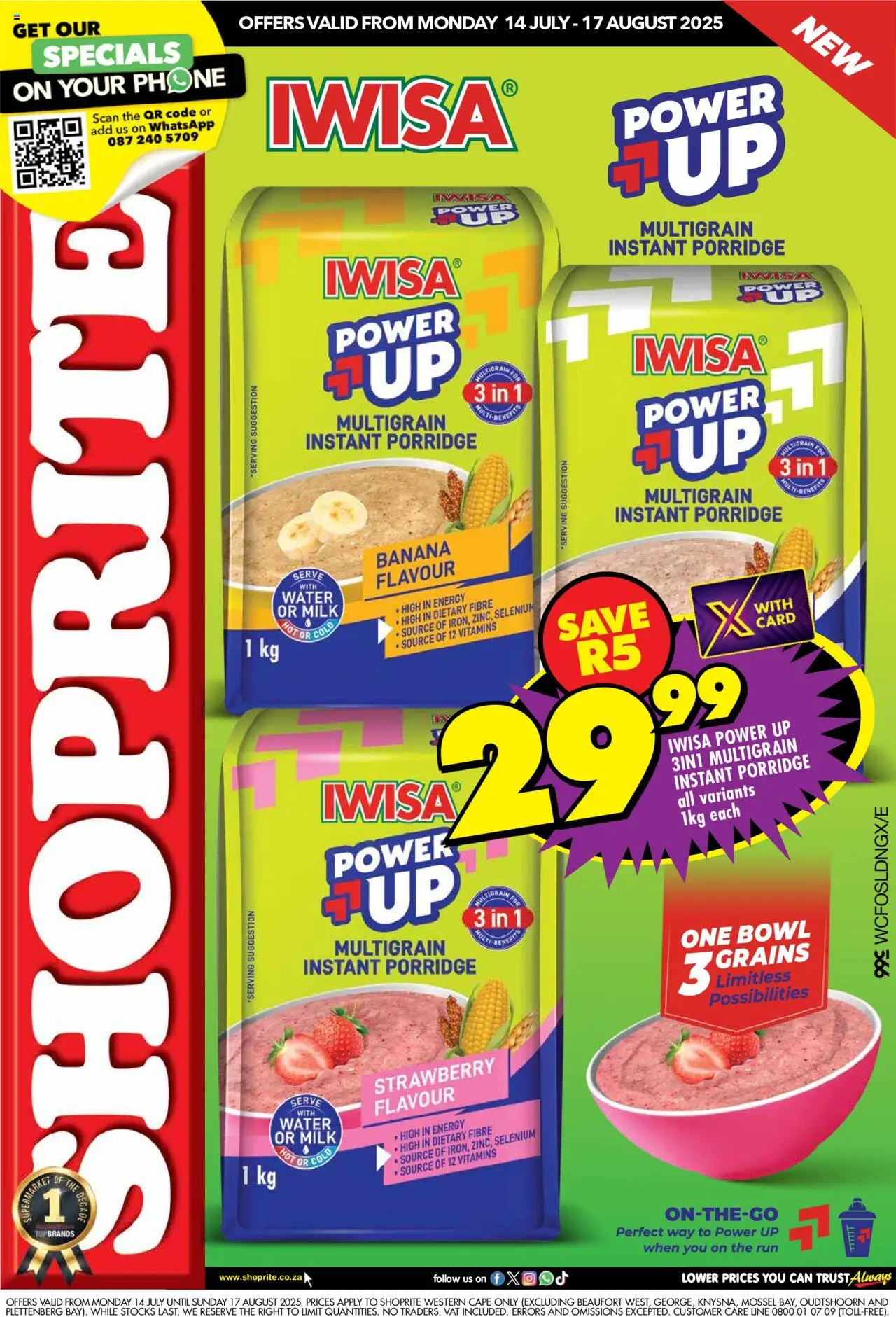 Shoprite Western Cape - Iwisa Instant Porridge Savings 14/07 - 17/08/2025