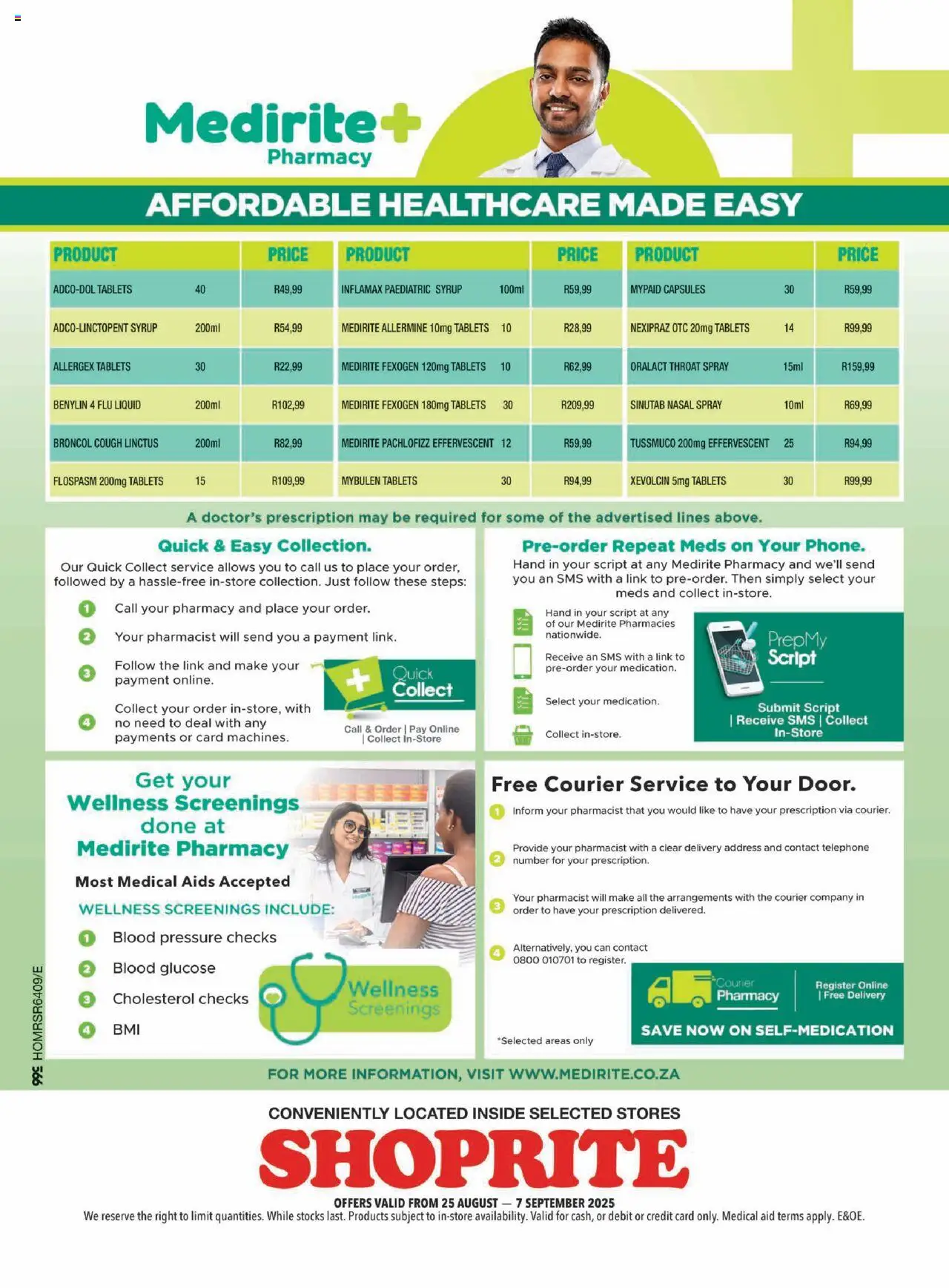 Shoprite Medirite Month End Savings 25/08 - 07/09/2025 >> Catalogue - page 4 Shoprite Medirite Month End Savings 25/08 - 07/09/2025 >> Catalogue - page 4
