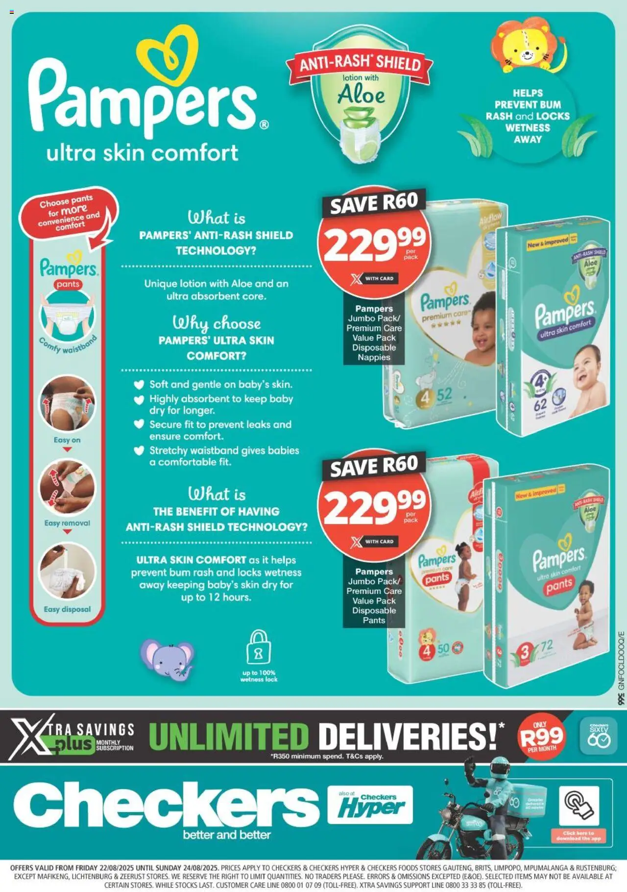 Checkers Gauteng - Pampers Promotion 22/08 - 24/08/2025 >> Catalogue