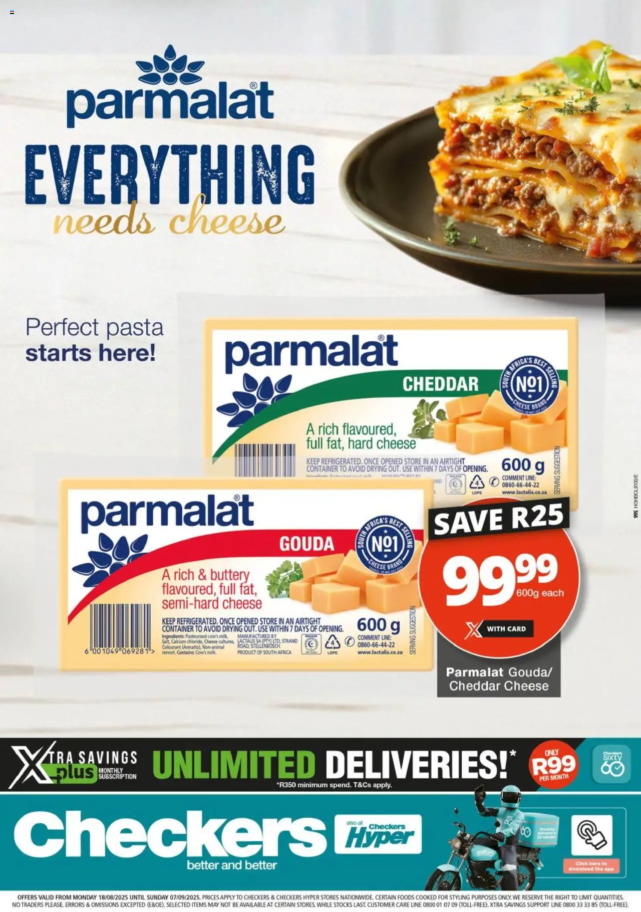 Checkers Parmalat Promotion 18/08 - 07/09/2025