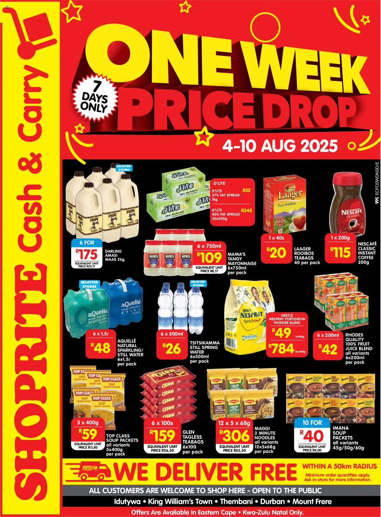 Shoprite KwaZulu Natal Cash amp Carry Price Drop Durban amp