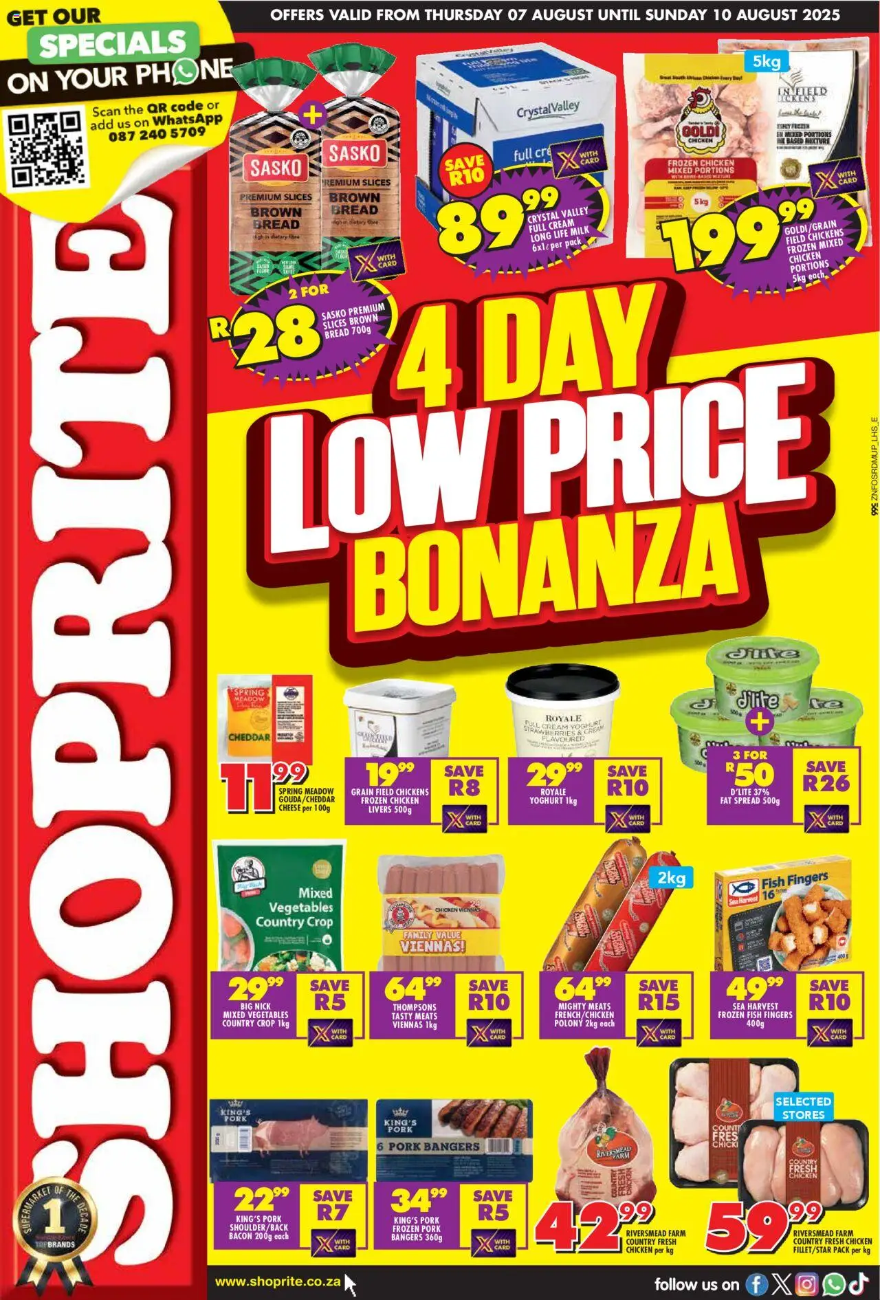 Shoprite KwaZulu-Natal - Low Price Bonanza 07/08 - 10/08/2025