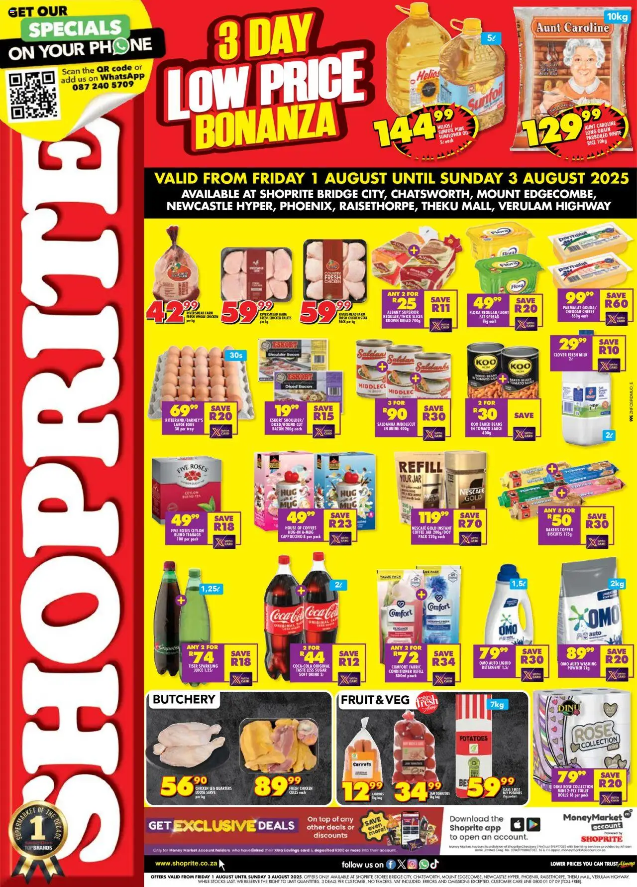 Shoprite KwaZulu-Natal - Low Price Bonanza Exclusive 01/08 - 03/08/2025 >> Catalogue