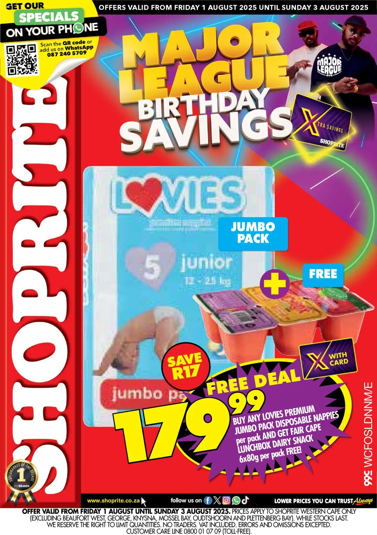 Shoprite Western Cape - Major Deals Lovies 01/08 - 03/08/2025 >> Catalogue