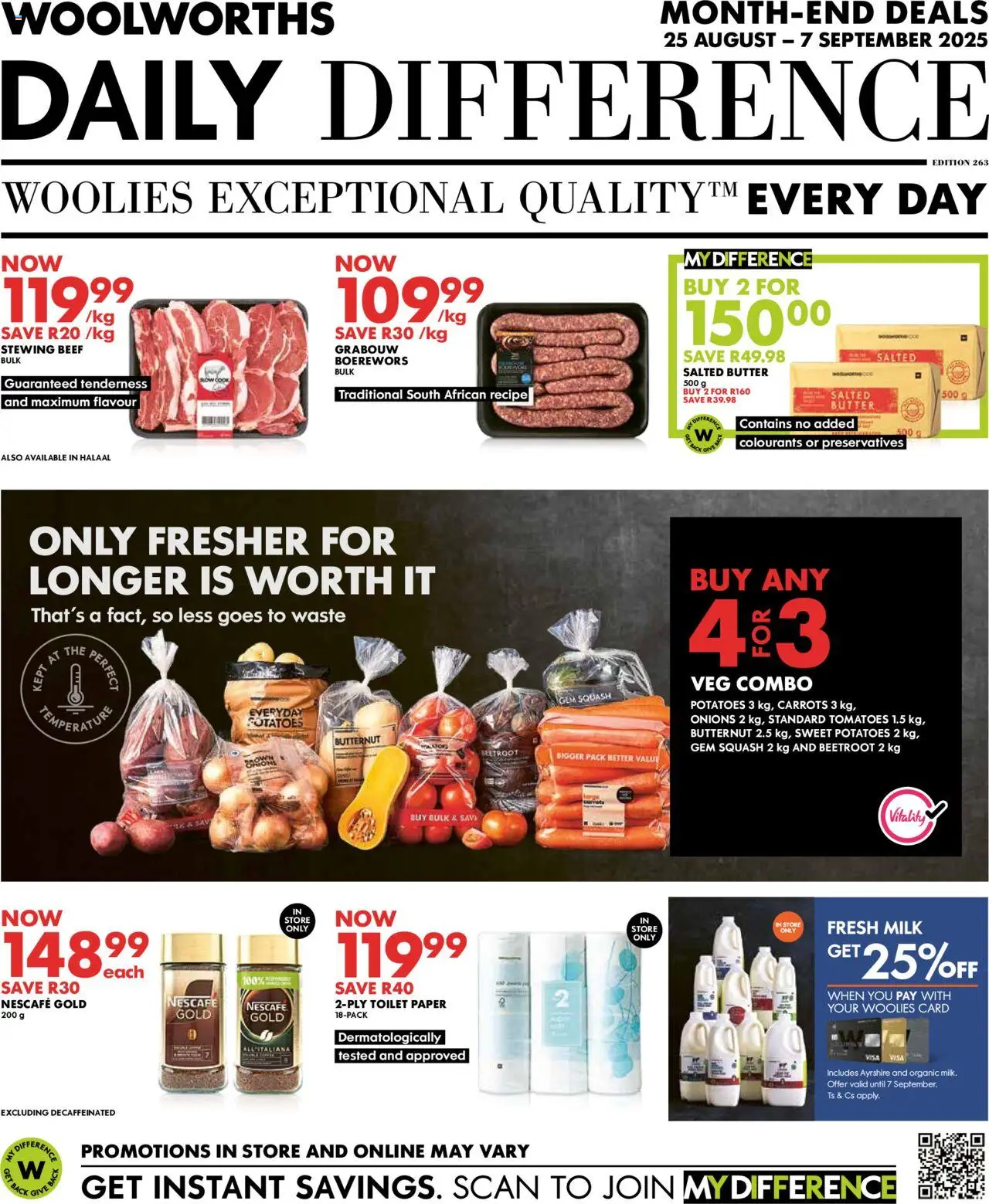 Woolworths Daily Difference - Gauteng from 25/08 - 07/09/2025 > Promotions