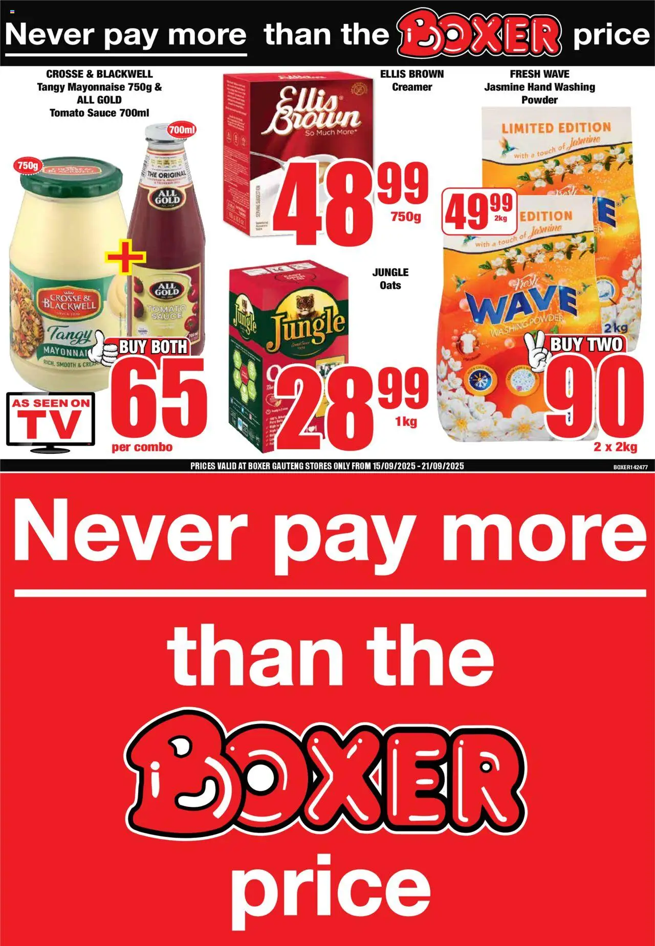Boxer – Gauteng – Weekly Specials (15/09/2025 – 21/09/2025) Online