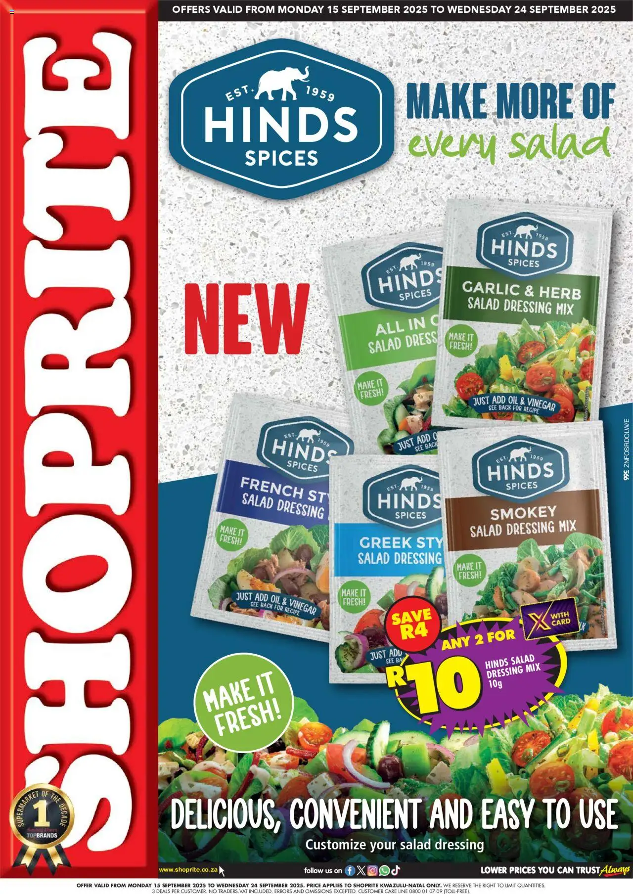 ShopRite special for this week Monday 15 September KwaZulu-Natal – Hinds Deals