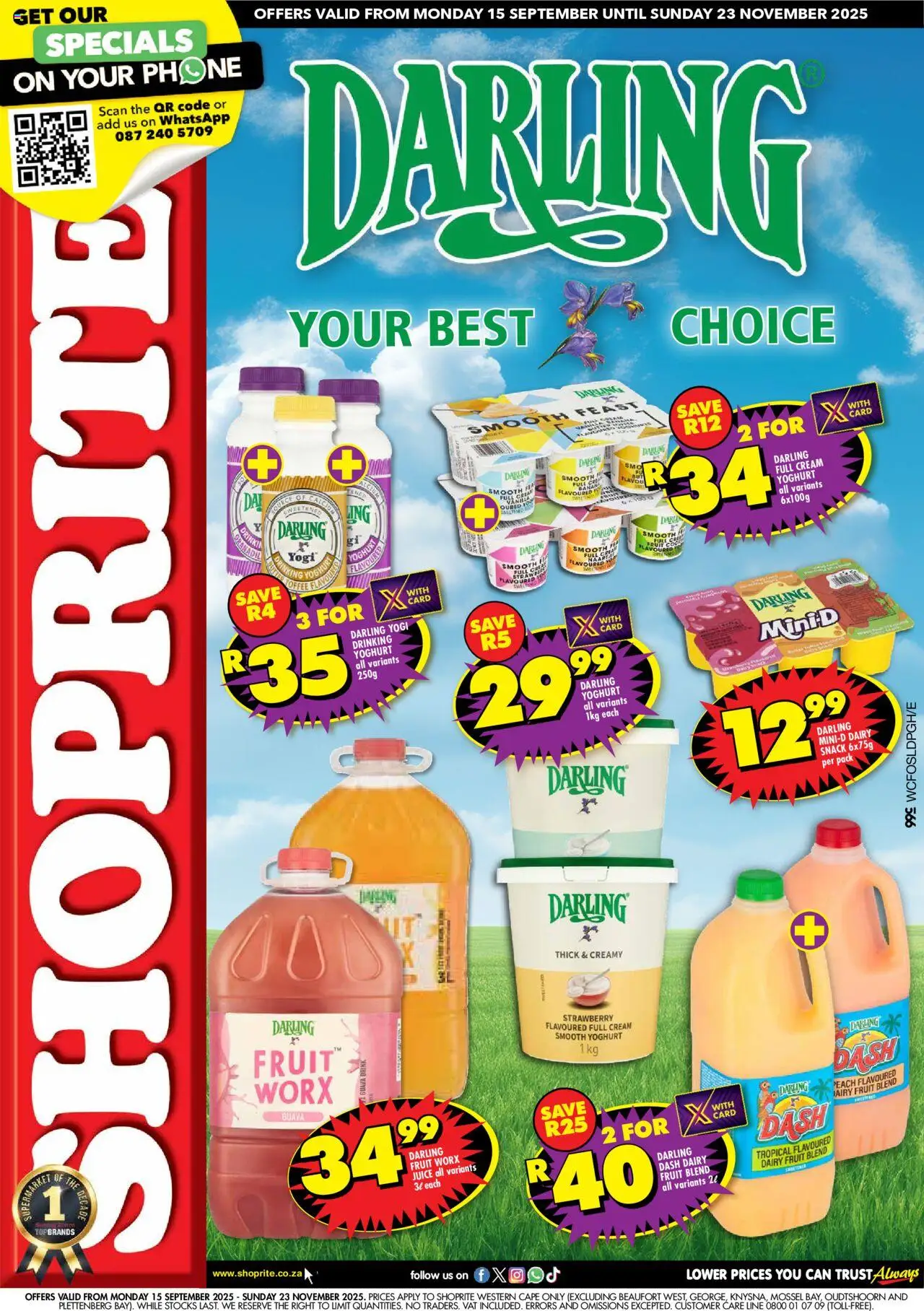 ShopRite special for this week Monday 15 September Western Cape – Darling Savings