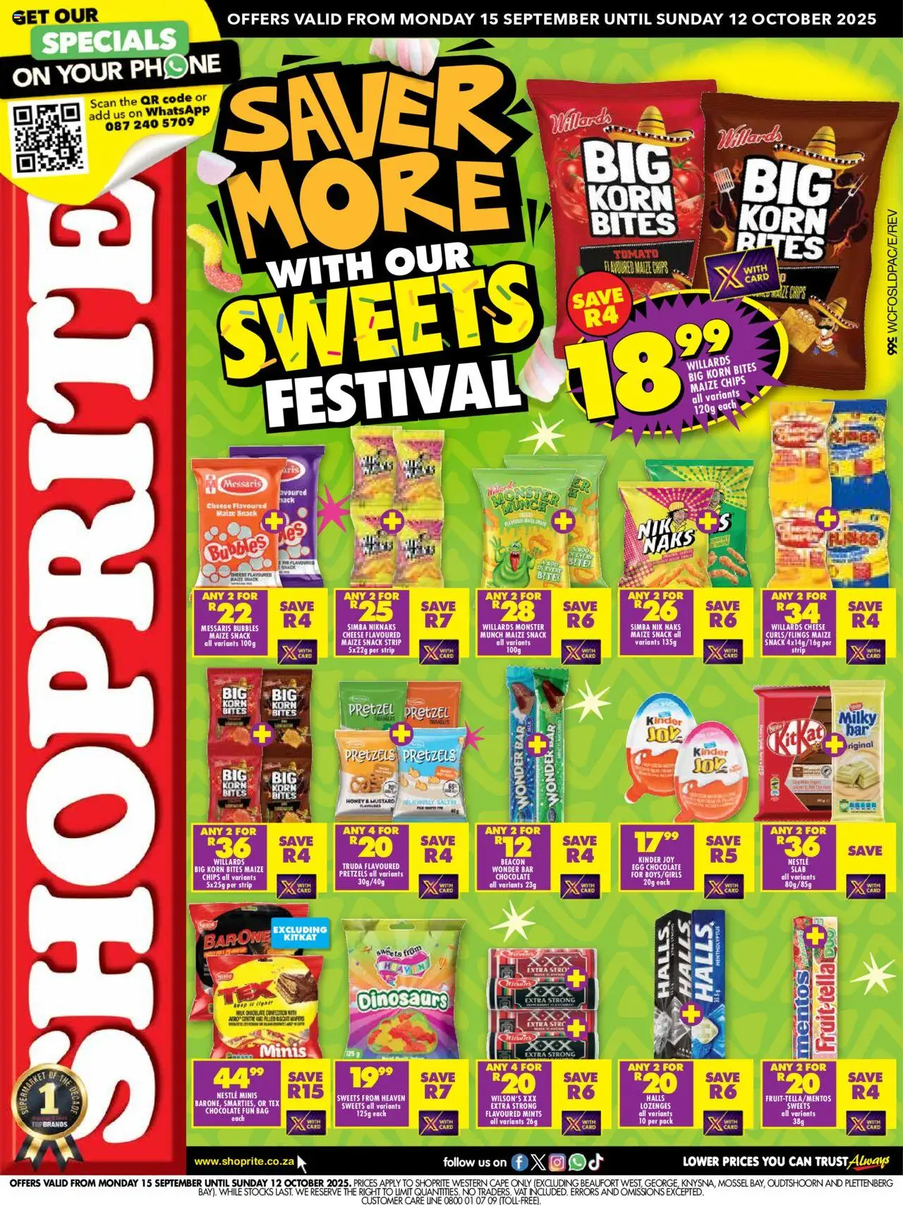 ShopRite latest specials Monday 15 September Western Cape – Sweets Festival