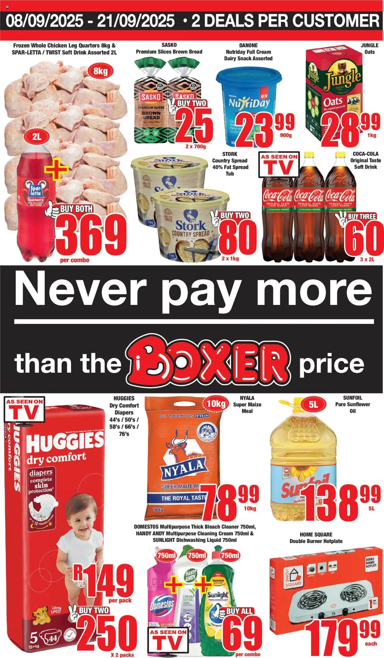Boxer Specials from 08/09 - 21/09/2025