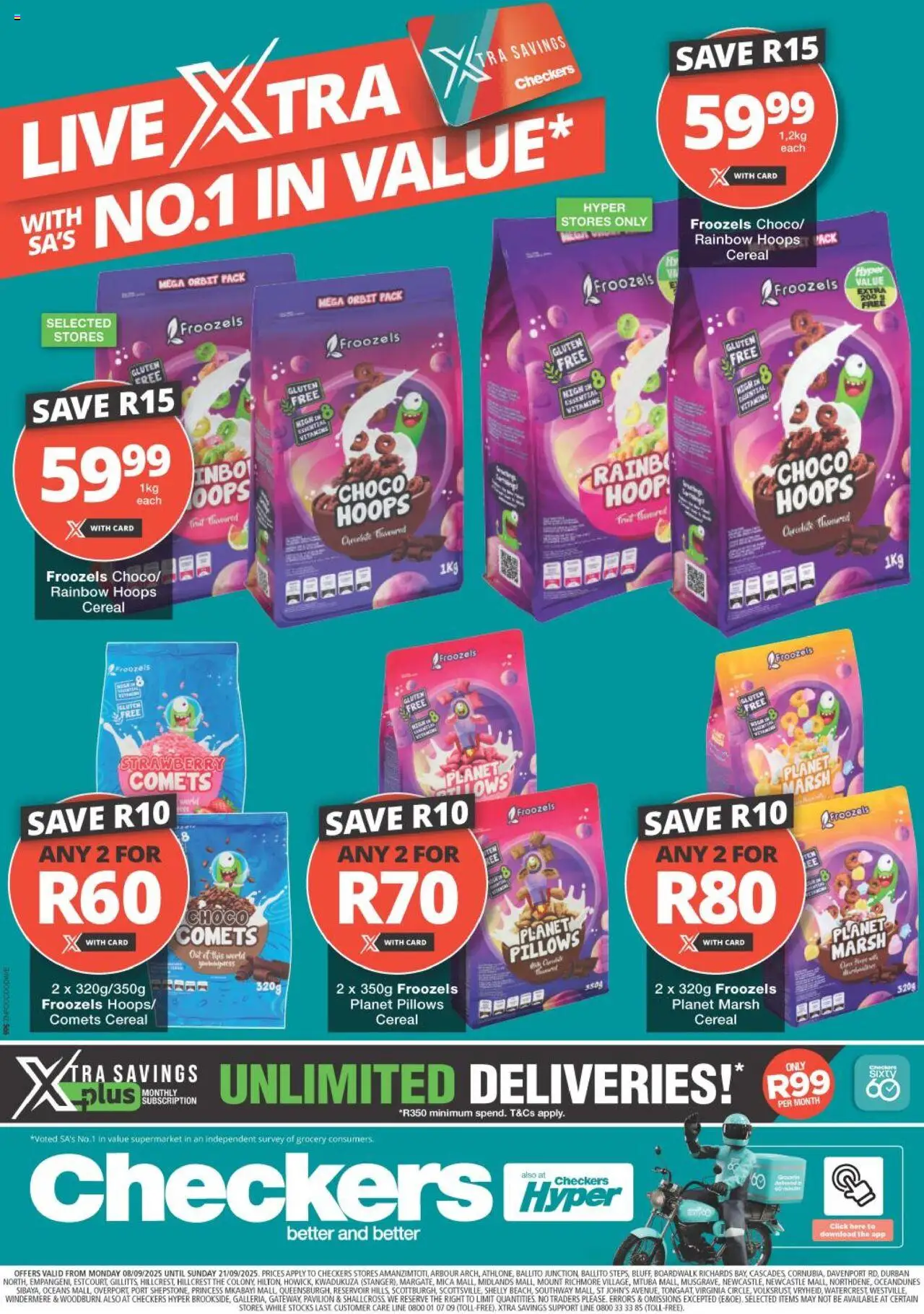 Checkers KwaZulu-Natal - Froozels Promotion 08/09 - 21/09/2025