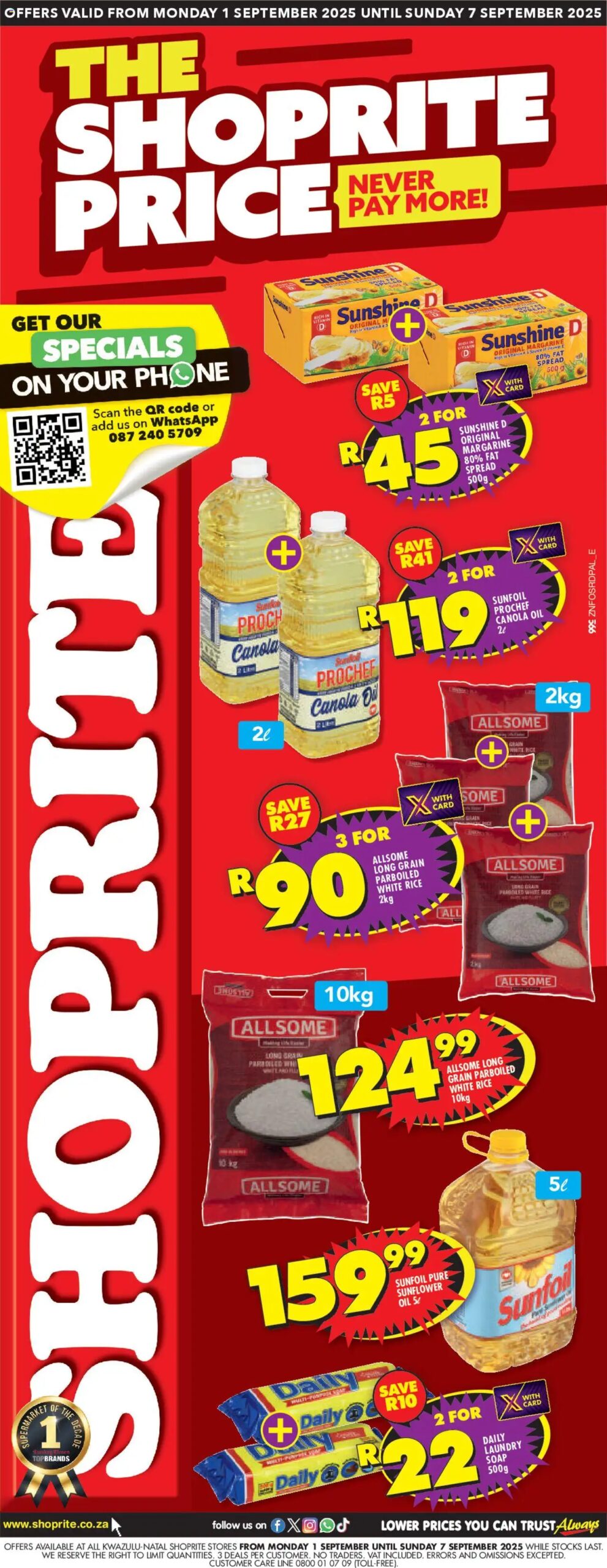 Shoprite KwaZulu-Natal - Shoprite Price 01/09 - 07/09/2025