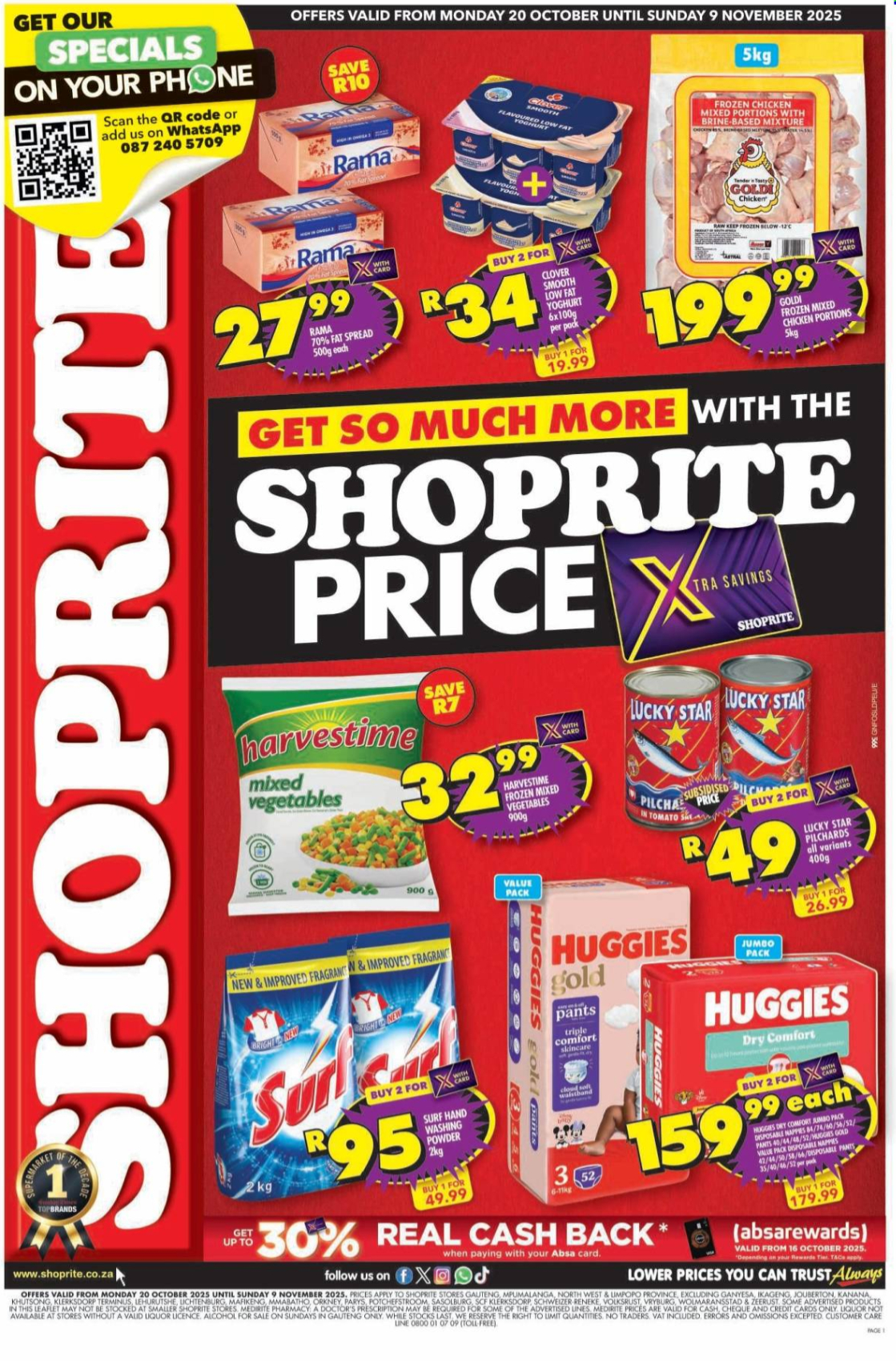 Shoprite Specials Gauteng 20 October – 9 November 2025
