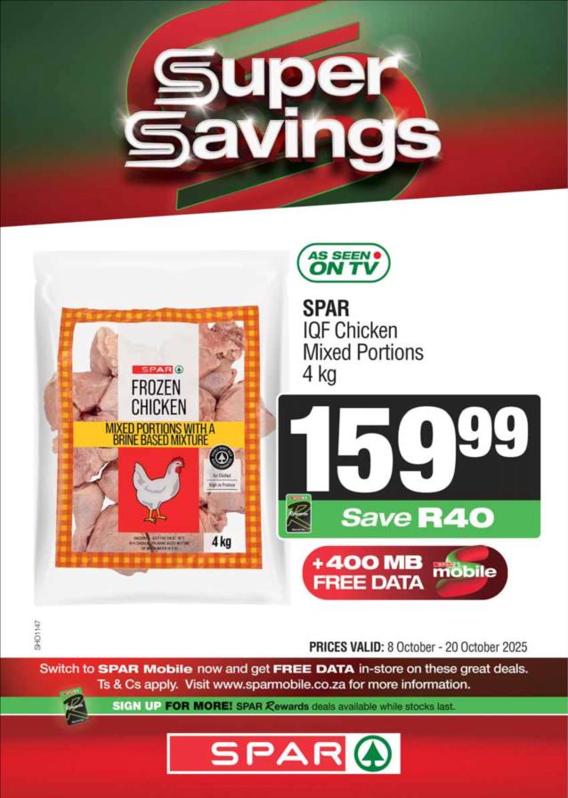 Spar Specials 8 October – 20 October 2025 National Specials